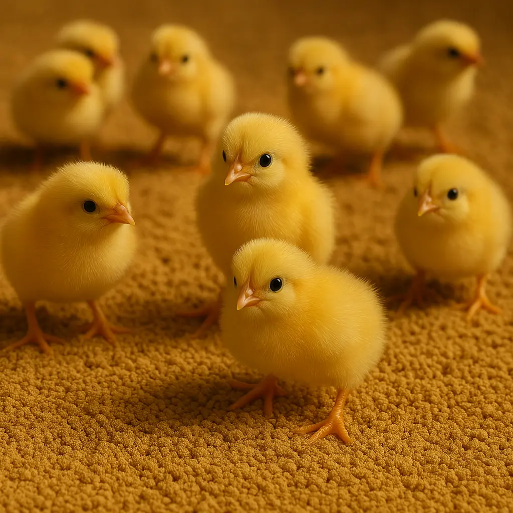 Pisklęta na pellecie ściółkowym